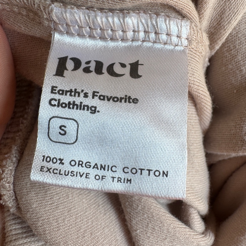 Pact Organic Cotton Jogger Sweatpants Beige Size Small - Picture 5 of 5